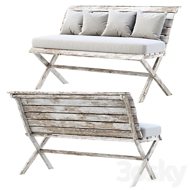 Eric Wooden Garden Bench SD16 by Bpoint Design _ Wooden garden bench 3D Model