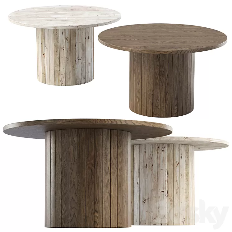 Eric Wooden Round Dining Table by Bpoint Design 3D Model Free