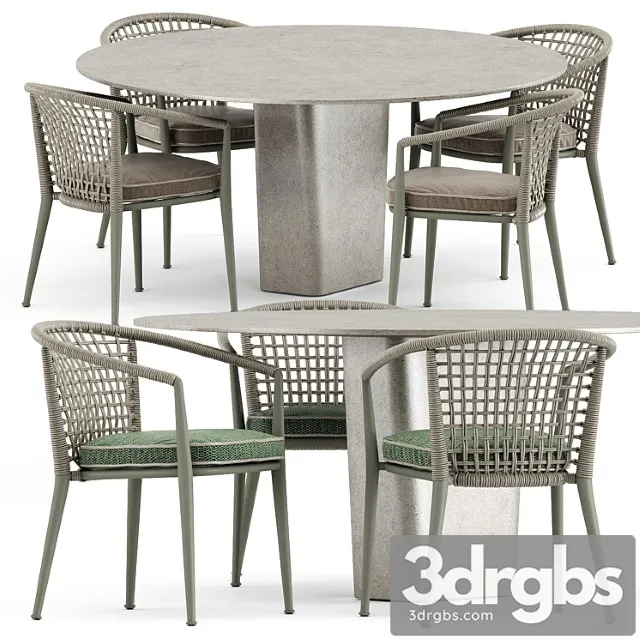 Erica 19 Chair by Bebitalia and Tao Dining Table by Tribu 3D Model Free