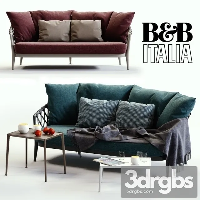 Erica BlueRed Sofa 01 3D Model Free