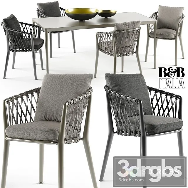 Erica Chairs Table Set 3D Model Free
