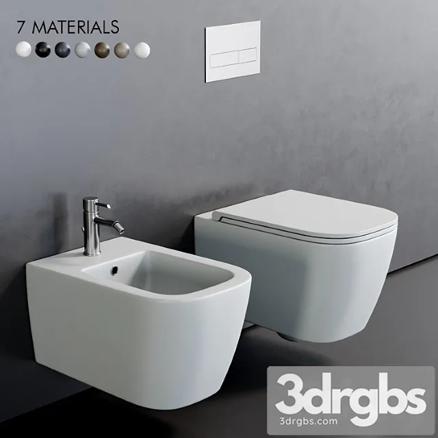 Esedra by Sdr Ceramiche Quadra Wall Hung Wc 2 3D Model Free