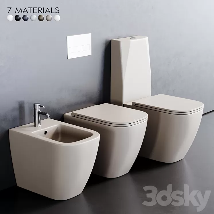 Esedra by SDR Ceramiche Quadra WC 3D Model