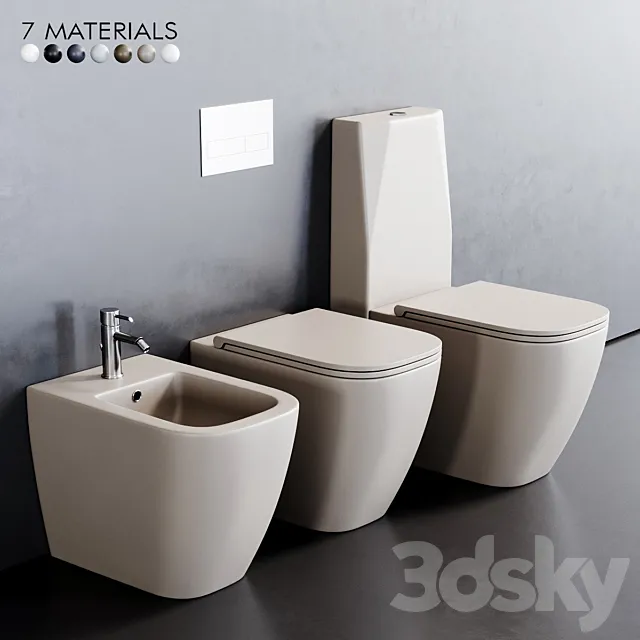 Esedra by SDR Ceramiche Quadra WC 3DModel