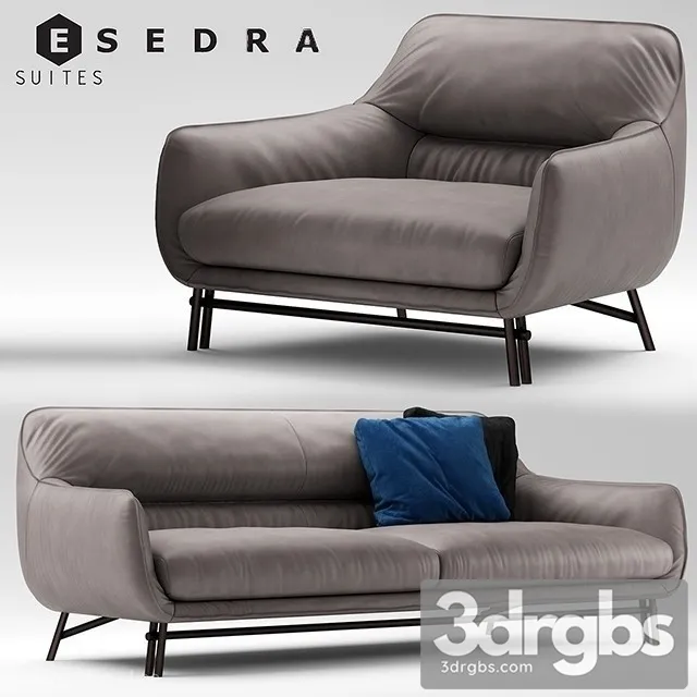 Esedra Prospettive Sofa 01 3D Model Free