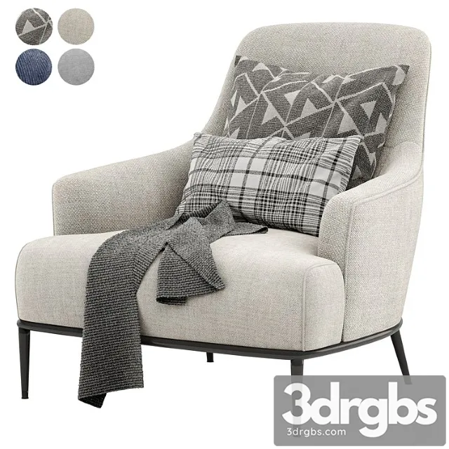 Esme Fabric Armchair By Borzalino 3D Model Free