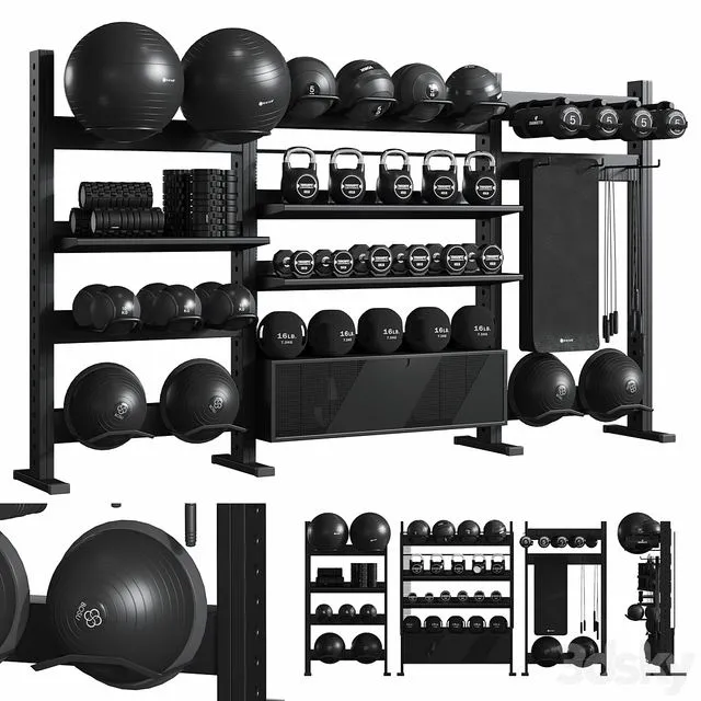 ESP GYM Equipment Rack 3D Model