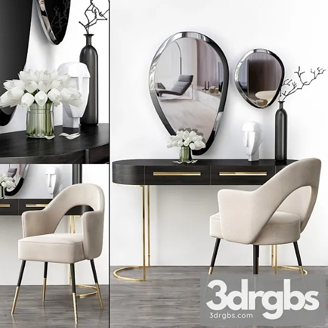 Espelho bisotado - toilet table (low poly) 2 3D Model Free