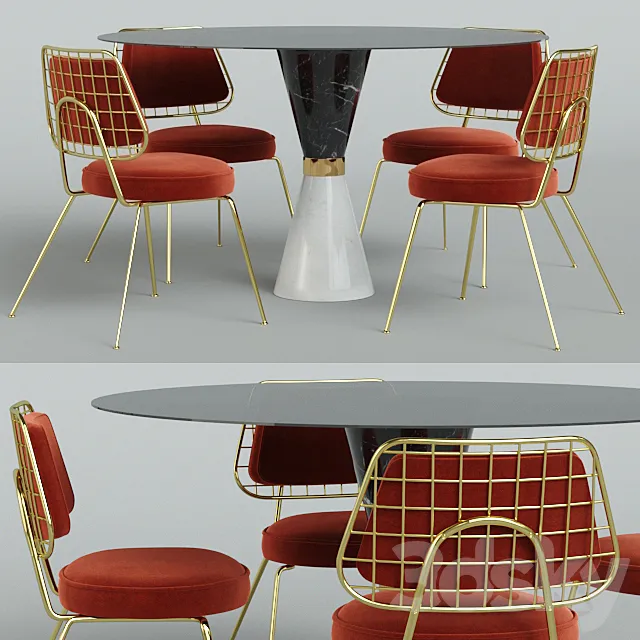 Essential Home set. table and chair 3DModel
