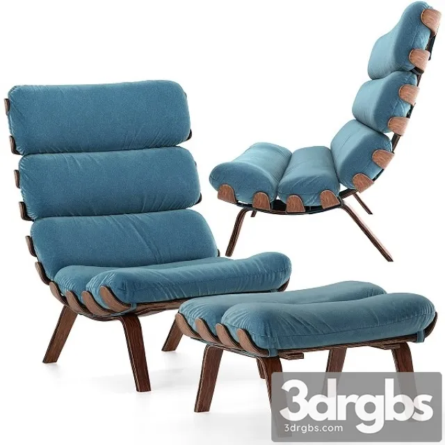 Essey Armchair And Ottoman 3D Model Free