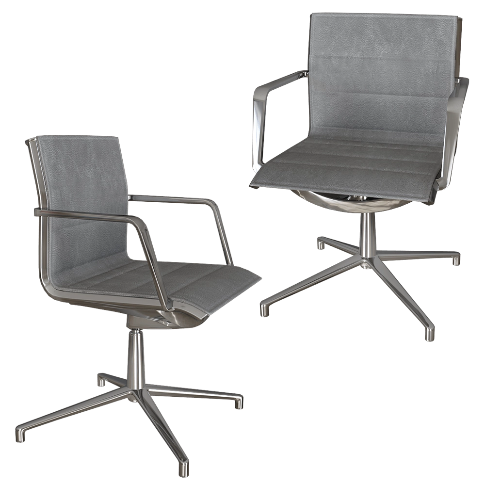 Estel Group - Office chair Aluminia Visitor On Sled 3D Model