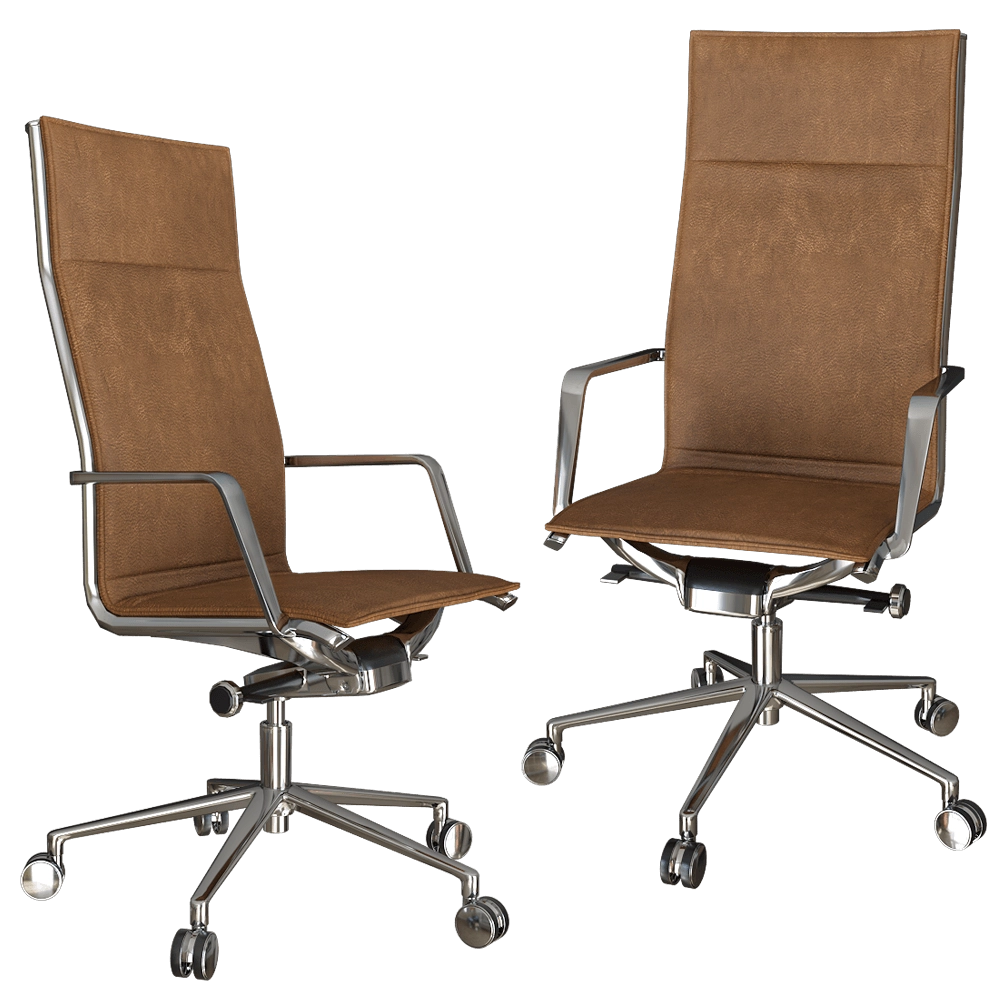 Estel Group - Office chair Aluminia with high backrest 3D Model