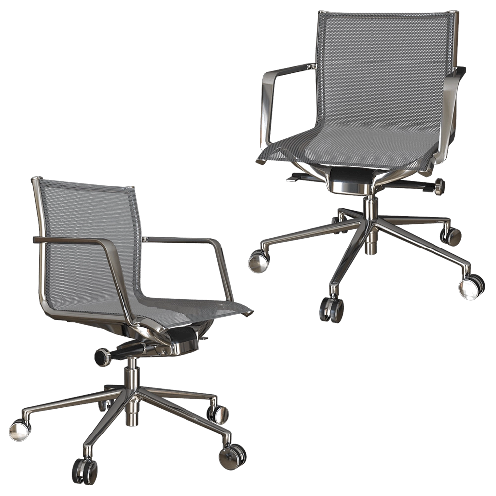 Estel Group - Office chair Aluminia with low backrest 3D Model