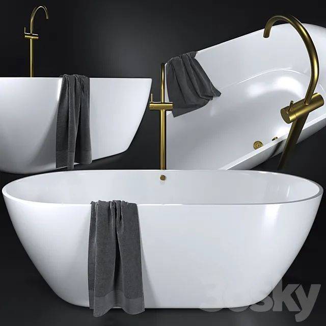 Estet Miami bath with Scala basin mixer 3D Model