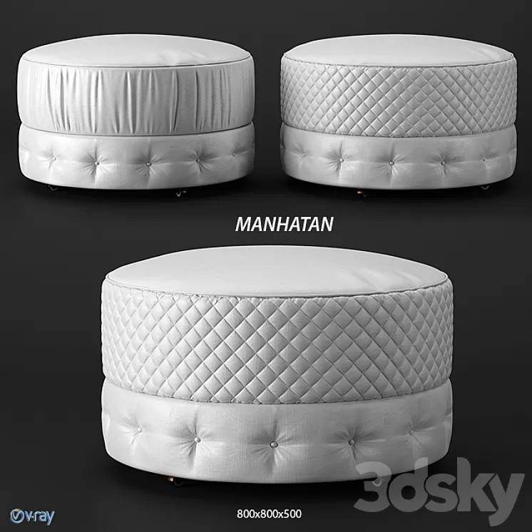 Estetica Manhattan pouf 3D Model