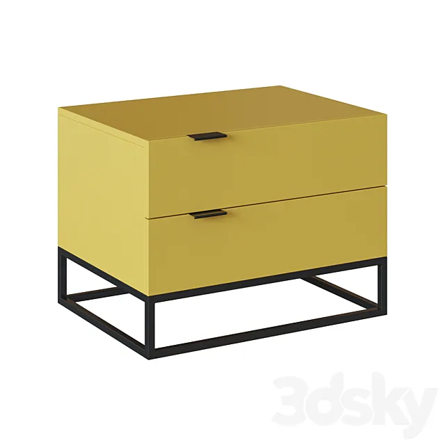 Estetico bedside table yellow 3DModel