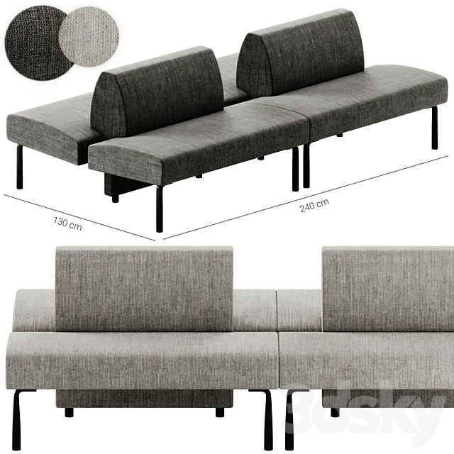 Et al AMBIT 1055 Fabric bench seating Sofa 3D Model