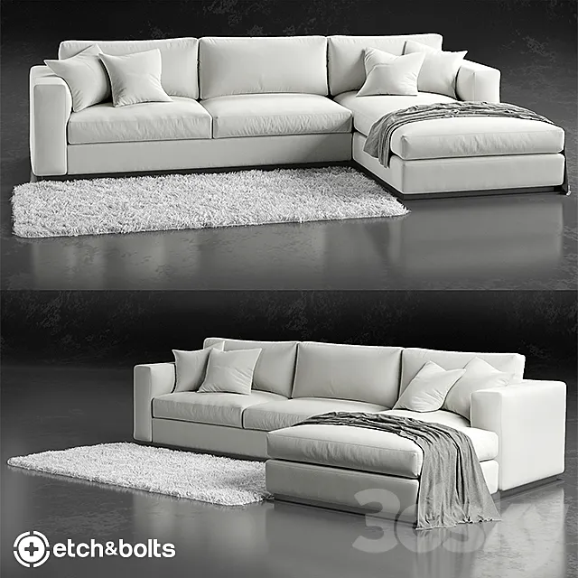 Etch&Bolts Eudora L-Shaped Sofa 3DModel