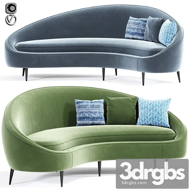 Ether peddler curved sofa 2 3D Model Free