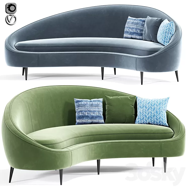 Ether Peddler Curved Sofa 3D Model