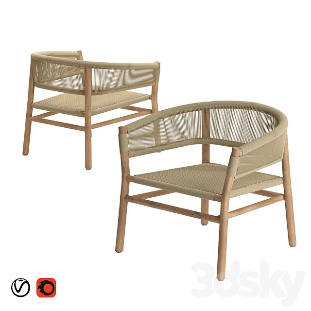 Ethimo Kilt Lounge Chair 3D Model