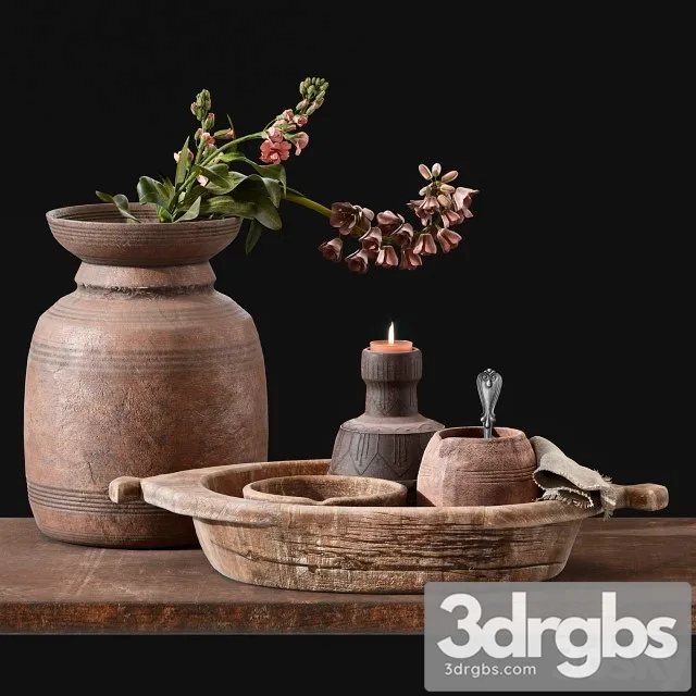 Ethnic Decorative Set 3D Model Free