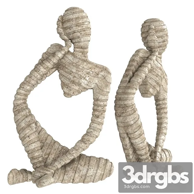 Ethnic Statuette Of A Woman From Travertine 3D Model Free