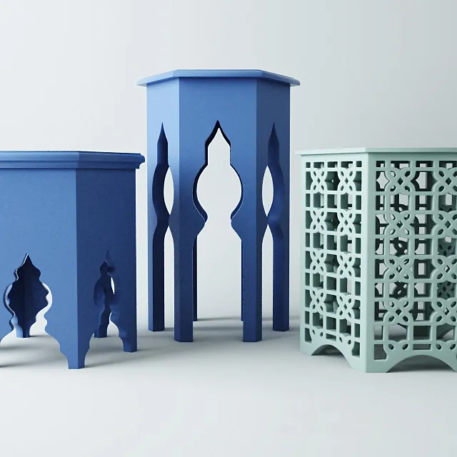 Ethnic tables 3D Model