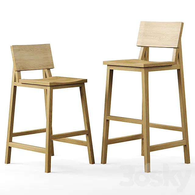 Ethnicraft bar stools 3D Model