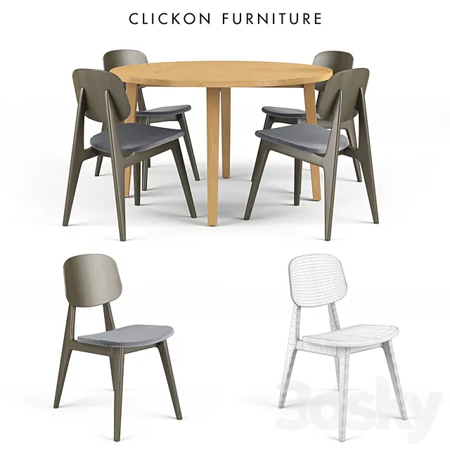 Ethnicraft Teak Circle Dining Table set Free Download