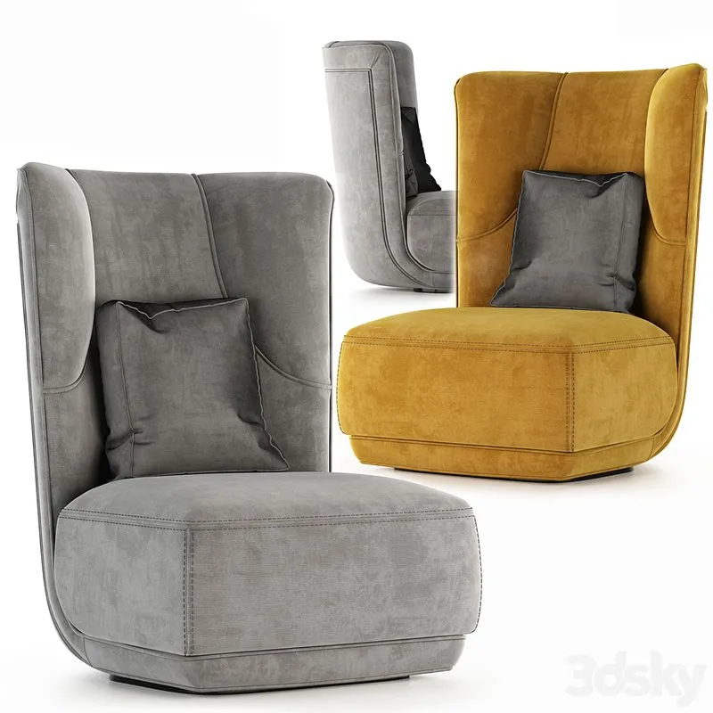 Etienne bergere baxter armchair 3D Model