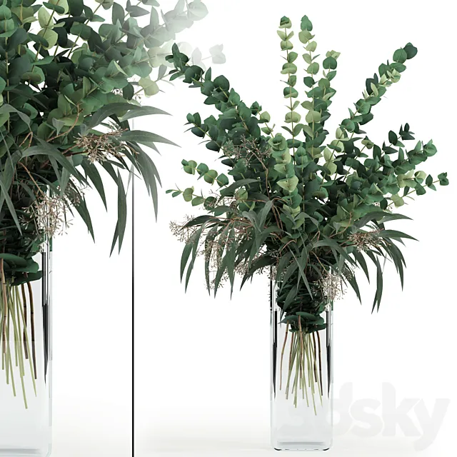 Eucalyptus in tall vase 3DModel