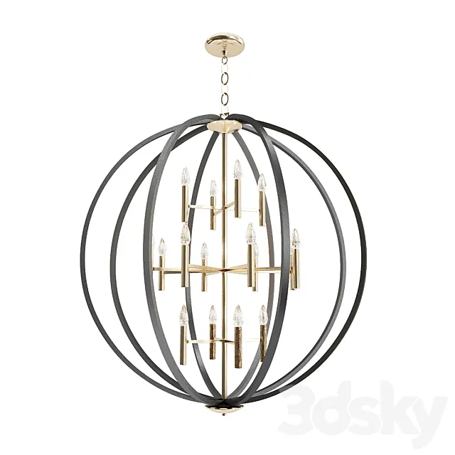 Euclid_Chandelier_Spanish_Bronze 3D Model