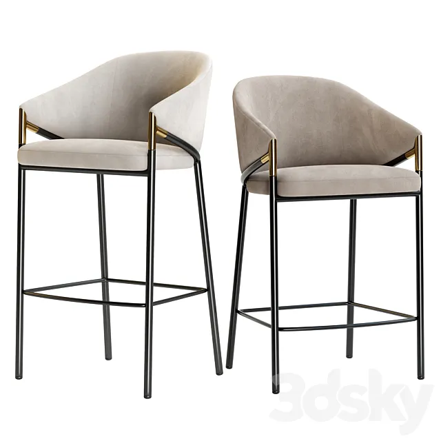 Euler Counter & Bar Stool 3D Model