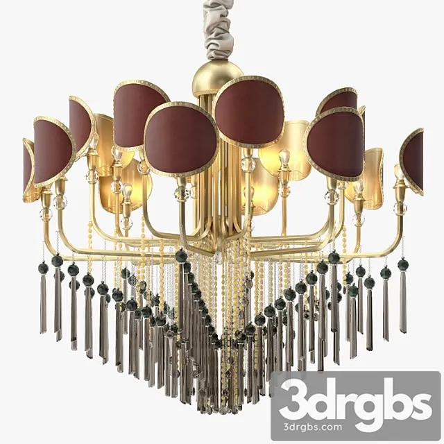 Eurolampart sibilla 16 lamps chandelier 3D Model Free