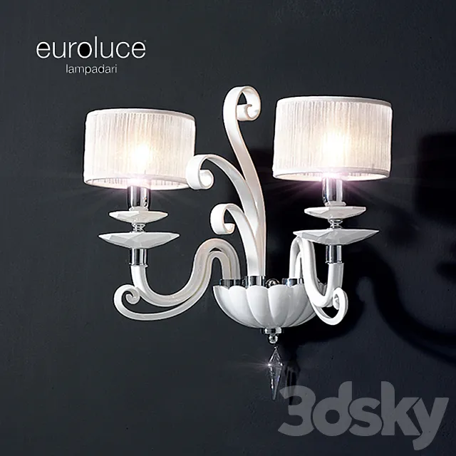 Euroluce Lampadari Alicante White shade. sconce 3DModel
