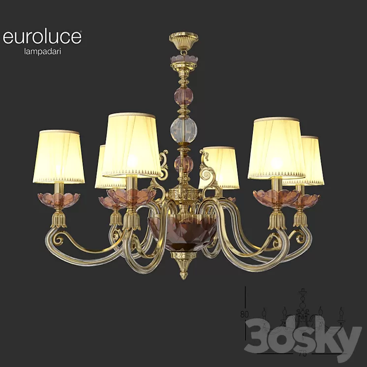 Euroluce Lampadaryi Lyra Shade L6 3D Model