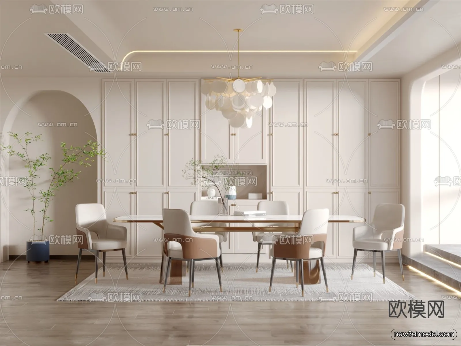 Europe Style Interior 3D Blocks - Bedroom 3D Model - 268