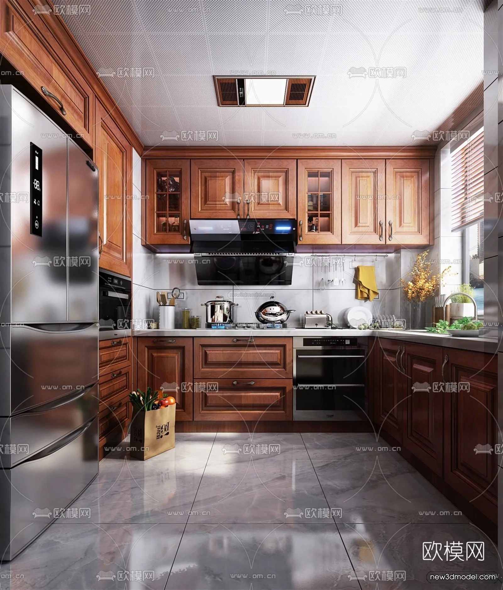 Europe Style Interior 3D Blocks - Kitchen 3D Model - 297