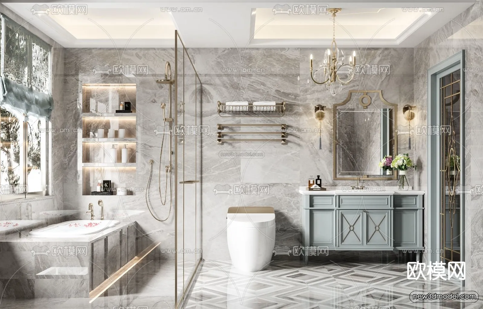 Europe Style Interior 3D Blocks - Kitchen 3D Model - 309