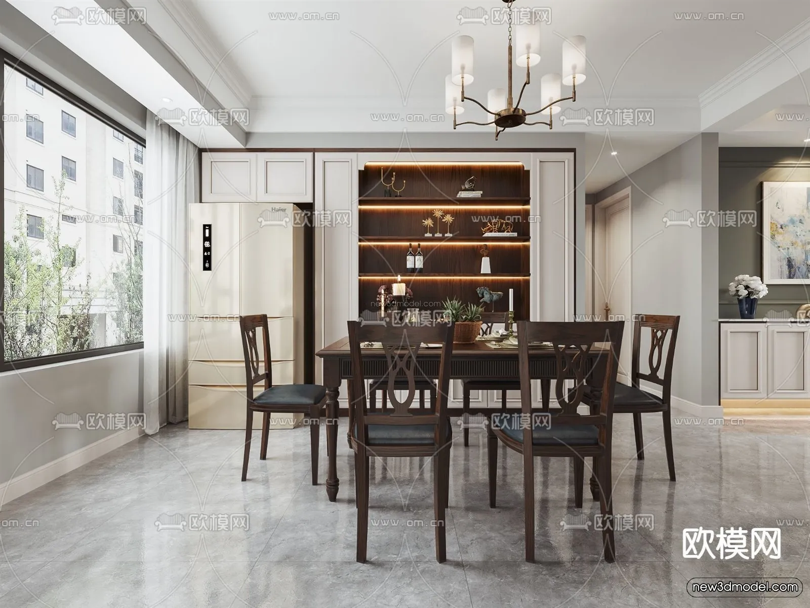 Europe Style Interior 3D Blocks - Living Room 3D Model - 005