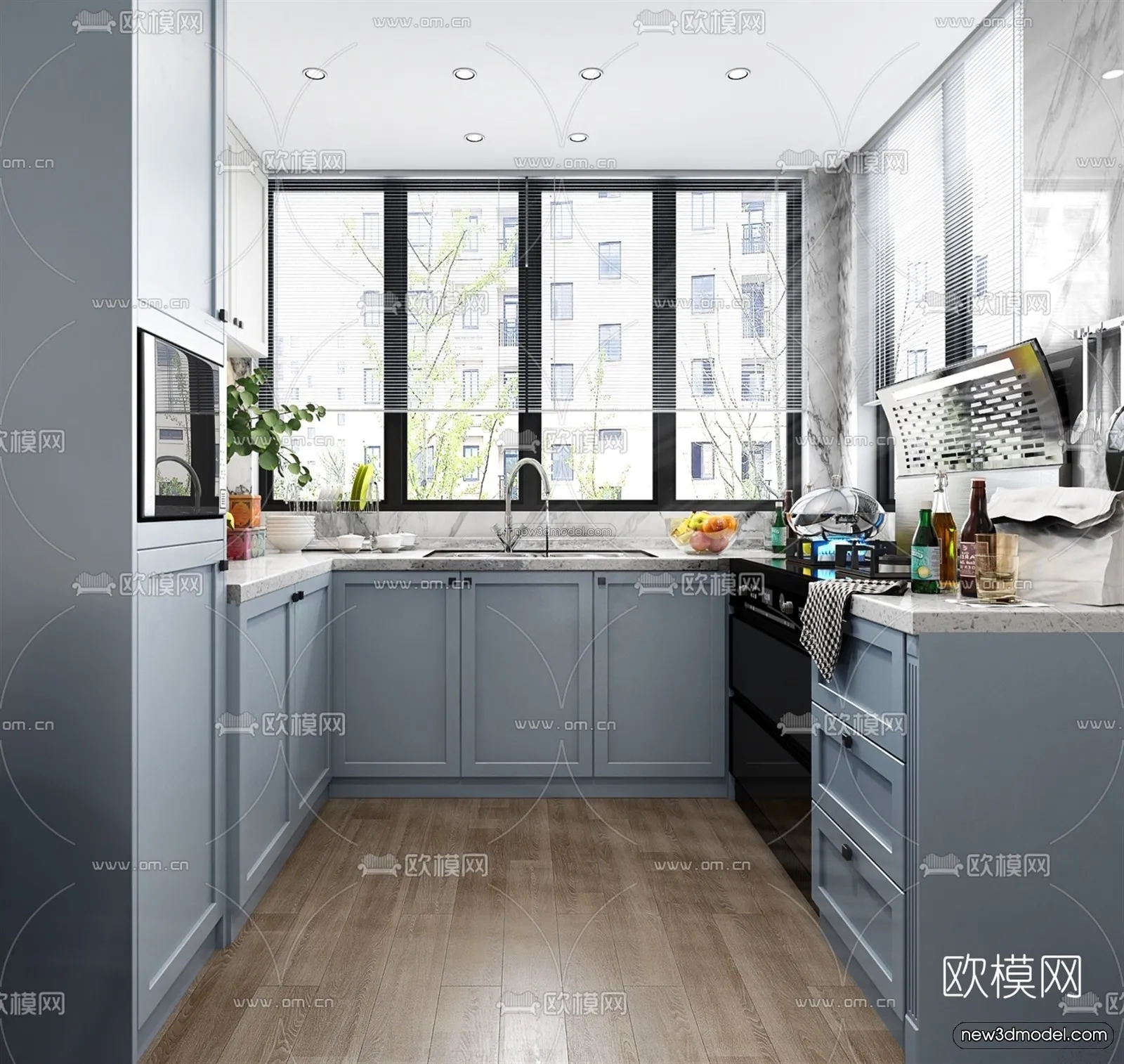 Europe Style Interior 3D Blocks - Living Room 3D Model - 030