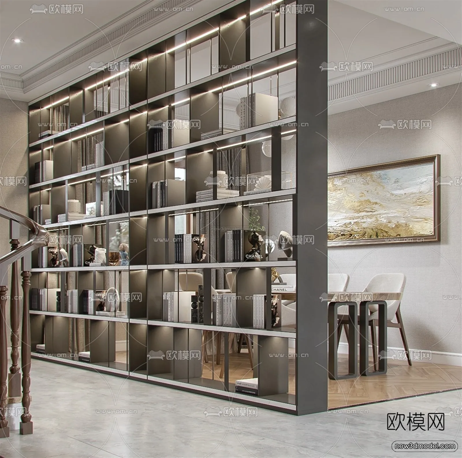 Europe Style Interior 3D Blocks - Living Room 3D Model - 071