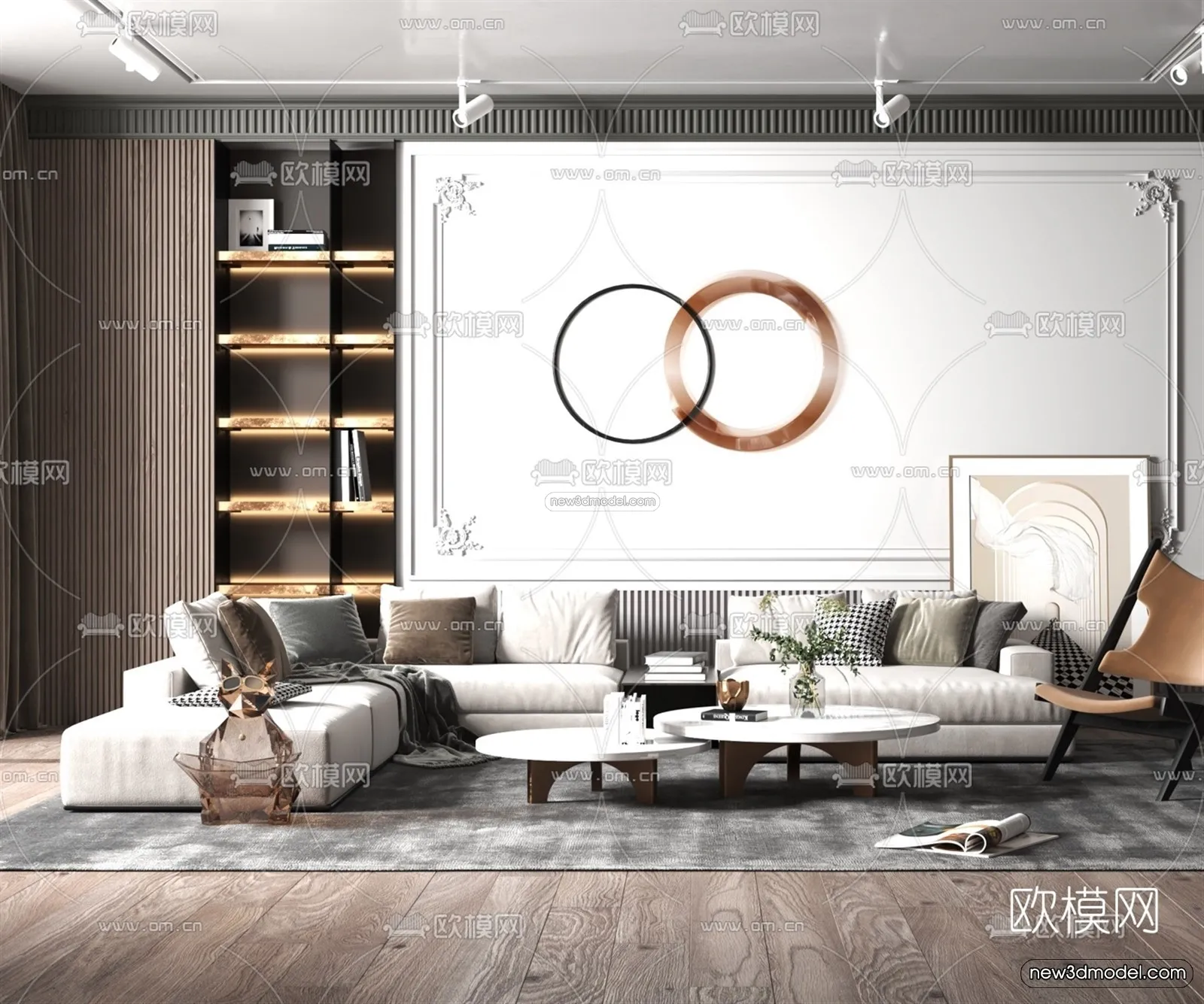 Europe Style Interior 3D Blocks - Living Room 3D Model - 159