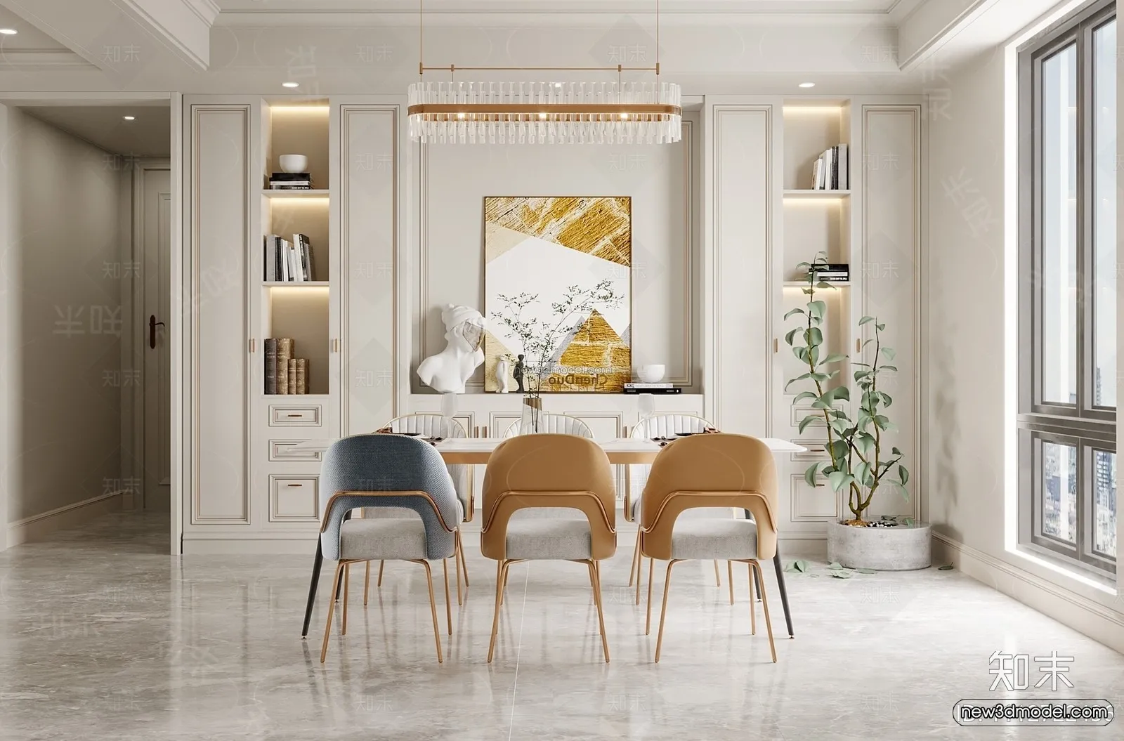 Europe Style Interior 3D Blocks - Living Room 3D Model - 175