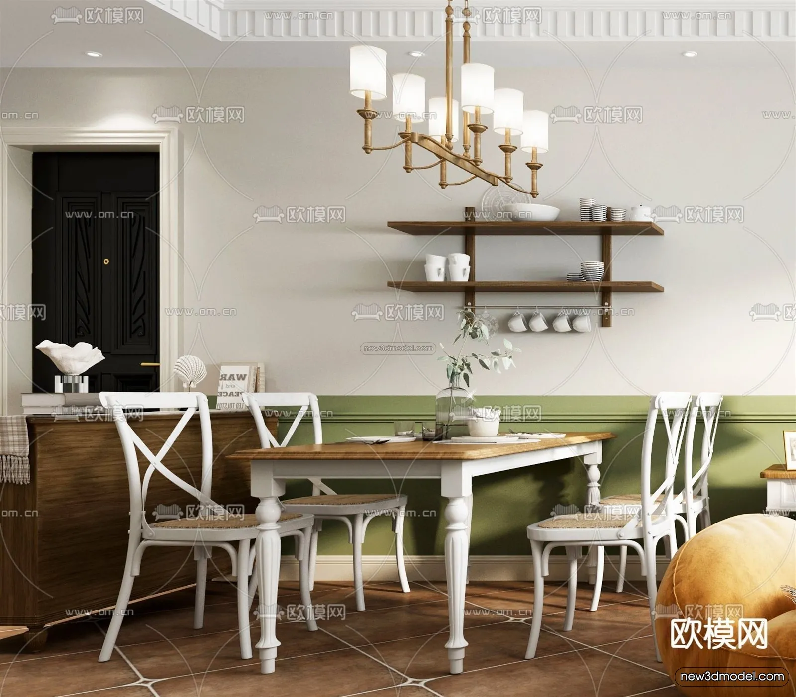 Europe Style Interior 3D Blocks - Living Room 3D Model - 186