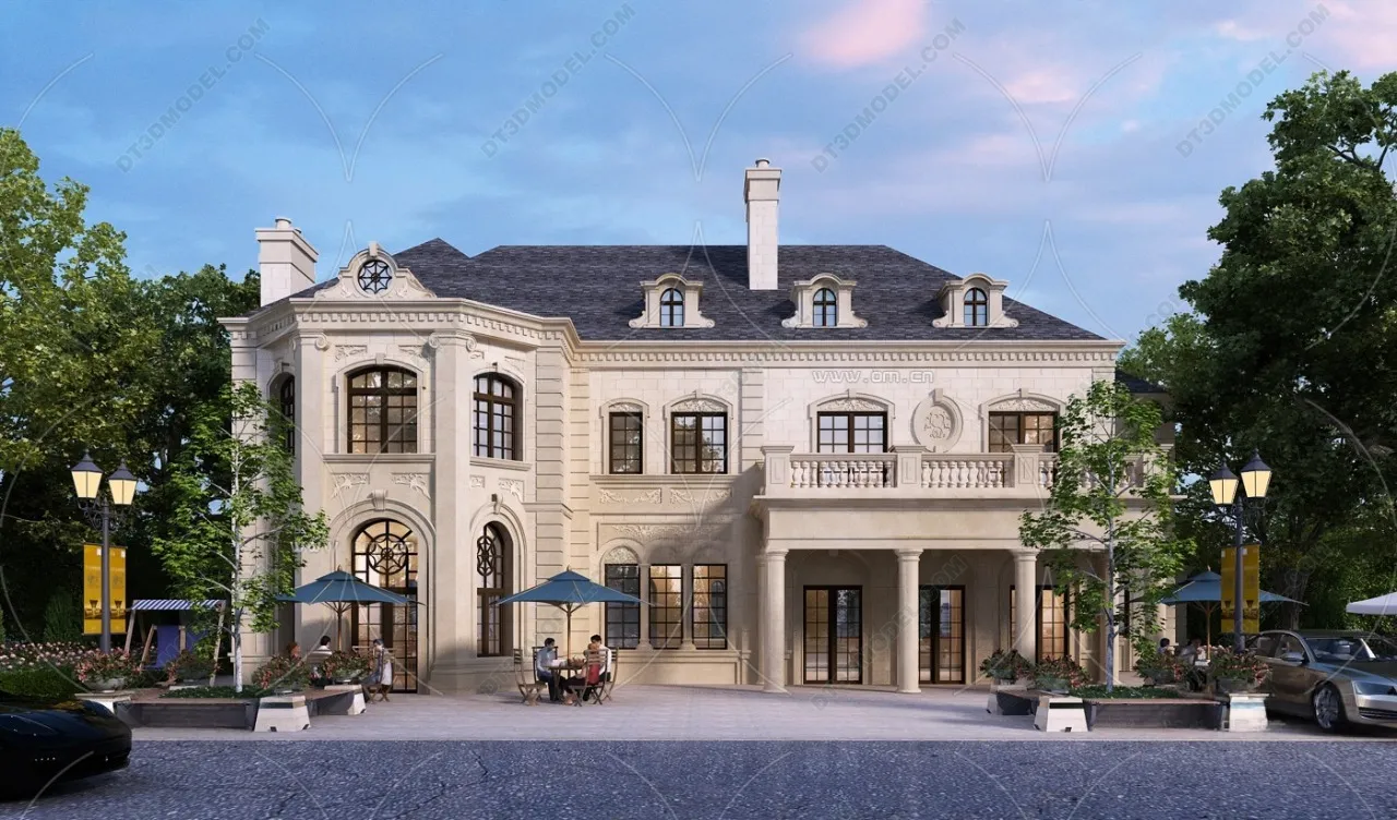 Europe Style Villa 3D Model - 3D Blocks - 010