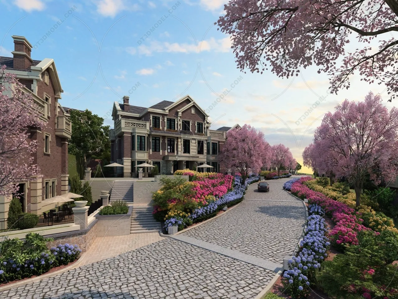 Europe Style Villa 3D Model - 3D Blocks - 018