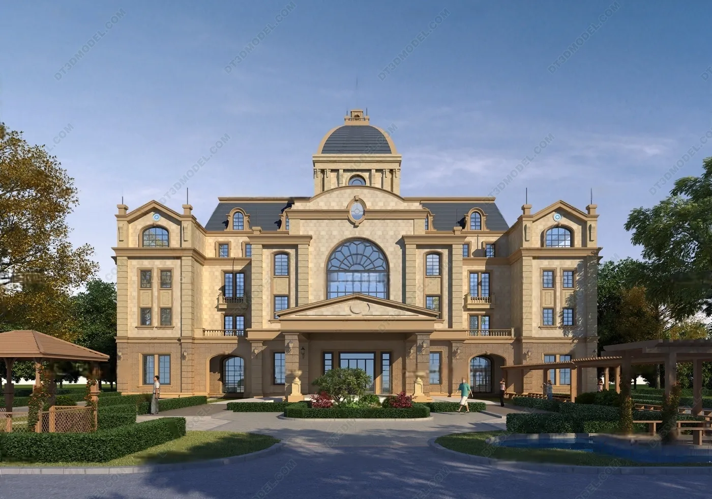 Europe Style Villa 3D Model - 3D Blocks - 033