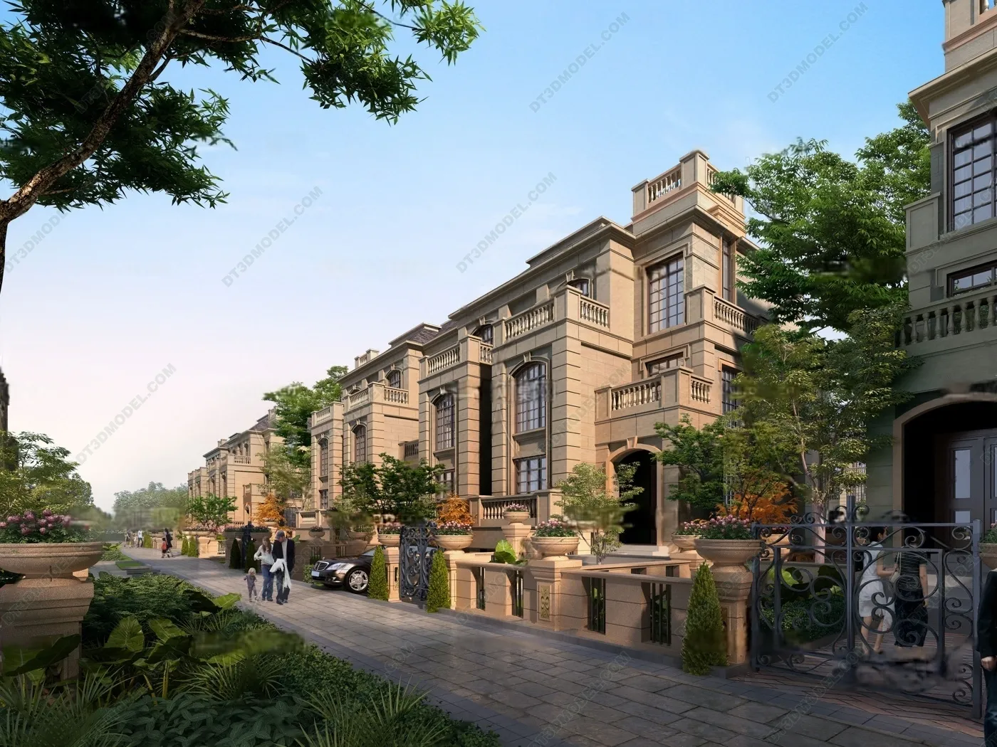 Europe Style Villa 3D Model - 3D Blocks - 051